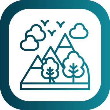 bulutlu ve ağaçlı güzel manzara vektör çizimi tasarımı