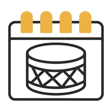 davul ikonu vektörü. İnce çizgi işareti. izole edilmiş sınır sembolü çizimi