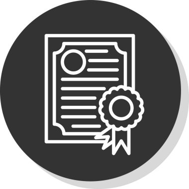 Diploma yassı simgesi, vektör illüstrasyonu