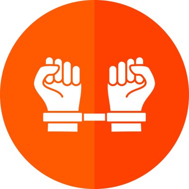 Kırmızı ve sarı kelepçeli bir adamın vektör çizimi.