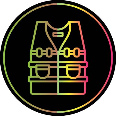 Kurşun geçirmez yelek simgesi, vektör illüstrasyonu 