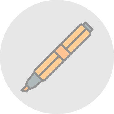 İşaretleyici kalem simgesi, vektör illüstrasyonu basit tasarım