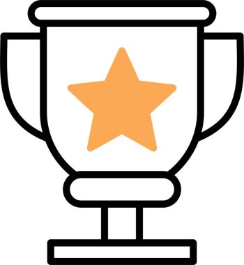 Kupa çizgisi simgesi, vektör illüstrasyonu 