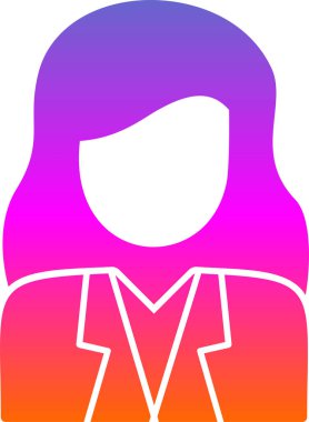 İş kadını avatar simgesi, vektör illüstrasyonu 