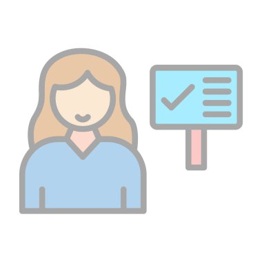 Web ve mobil uygulama tasarımınız için beyaz arkaplanda izole edilmiş kadın simgesi vektörü, kişi logosu konsepti