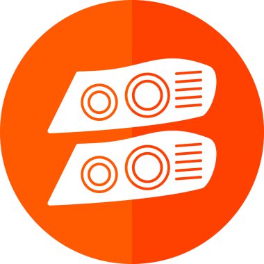 İki Araba Işıkları simgesi, vektör illüstrasyonu