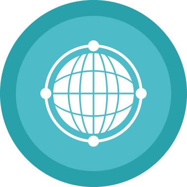  Sanal Dünya Globe web simgesi, vektör illüstrasyonu