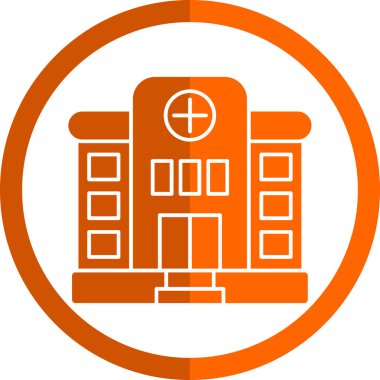 Hastane binası ikon vektör illüstrasyonu 