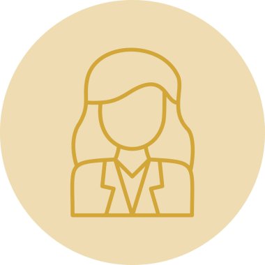 İş kadını avatar simgesi, vektör illüstrasyonu 