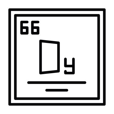 Dysprosium simgesinin vektör çizimi 