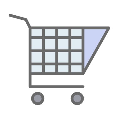 Alışveriş arabası simgesi, vektör illüstrasyonu