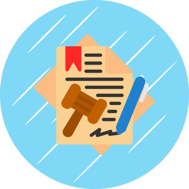 Tokmak simgesi, vektör illüstrasyonlu yasal belge