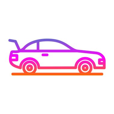 Bagajı açık bir araba. Otomobil servisi. Basit vektör illüstrasyonu 