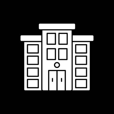 Belediye binası düz ikon vektör illüstrasyonu