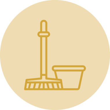 Mop and bucket. web icon simple illustration            
