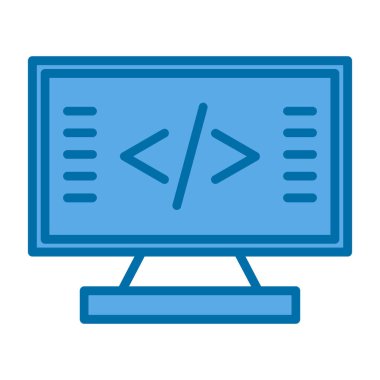 Kodlama simgesinin vektör illüstrasyonu 