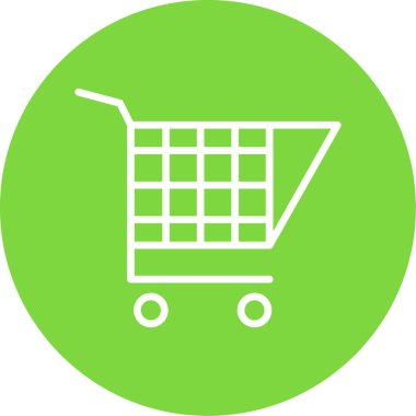 Alışveriş arabası simgesi, vektör illüstrasyonu