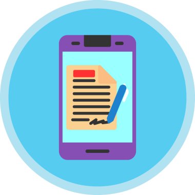 Pano simgesi olan akıllı telefon. Düz dizayn. vektör grafik illüstrasyonu