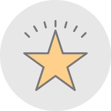 Basit düz yıldız ikon vektör çizimi tasarımı