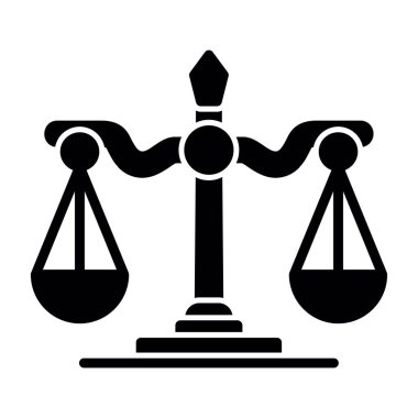 Adalet Ölçekleri simgesi web basit illüstrasyon