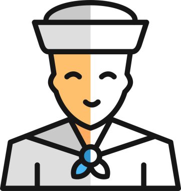 Denizci. Web simgesi basit illüstrasyon