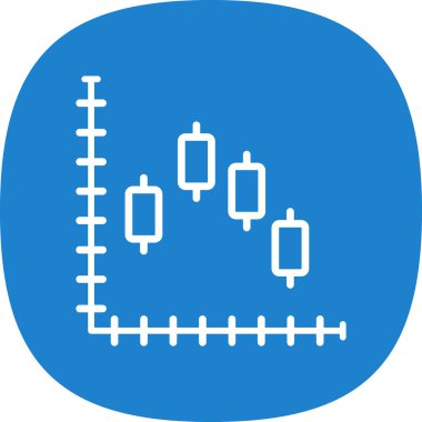 Candlestick grafik simgesi düz stil 