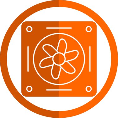 Soğutucunun vektör çizimi. Havalandırma fan çizimi, pictogram
