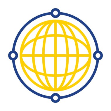  Sanal Dünya Globe web simgesi, vektör illüstrasyonu