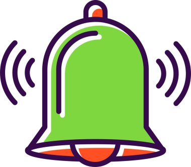 Tek izole çan simgesinin vektör illüstrasyonu 