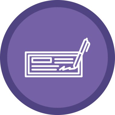 Çek düz simgesinin vektör illüstrasyonu