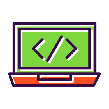 Kodlama simgesinin vektör illüstrasyonu 