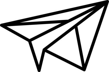 Kağıt düzlem vektör simgesi beyaz arkaplanda izole edildi.