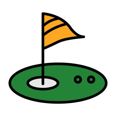 Golf simgesinin vektör illüstrasyonu 