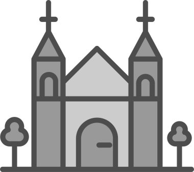 Bir kilise ikonu, katedral kulesinin vektör çizimi 