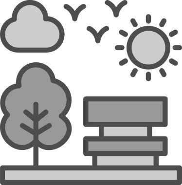 Bulut hava durumu güneş simgesi ana hatlarıyla