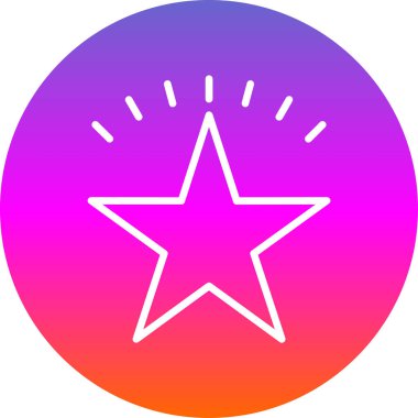 Basit düz yıldız ikon vektör çizimi tasarımı