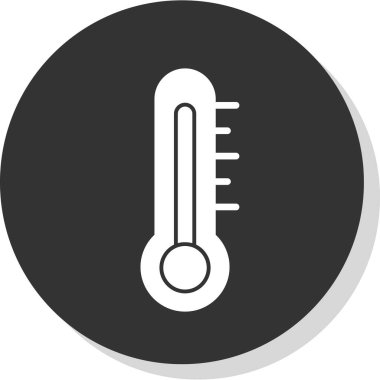 termometre düz simge, vektör çizimi