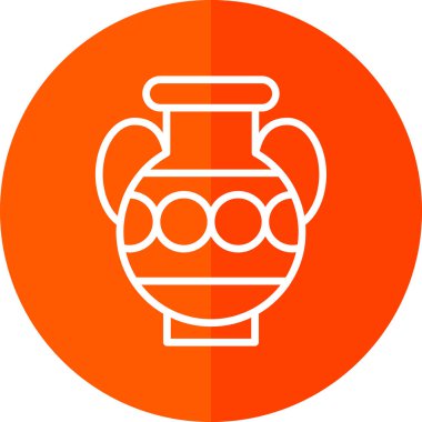 Antik Yunan vazosu ikonu, karikatür tarzı. Amforo vektör illüstrasyonu             