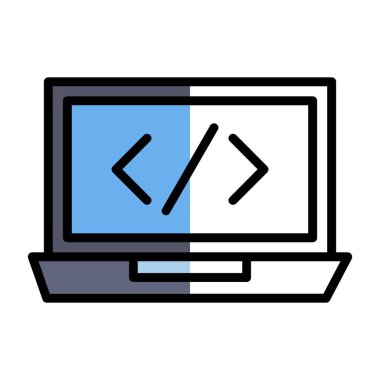 Kodlama simgesinin vektör illüstrasyonu 