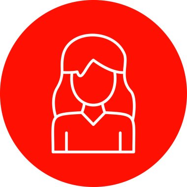 Genç kadın simgesi, vektör illüstrasyonu