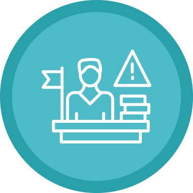 Elinde bavul simgesi olan bir adamın vektör çizimi