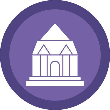 Bir bina simgesinin vektör illüstrasyonu