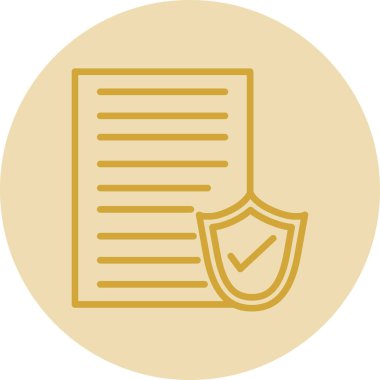 Kalkanlı dosya koruma simgesi, vektör illüstrasyonu