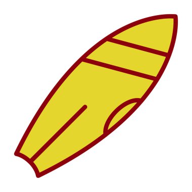 Sörf tahtası simgesinin vektör çizimi 