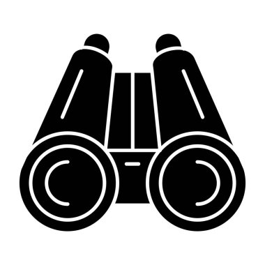 siyah ve beyaz dürbün vektör çizimi basit tasarım