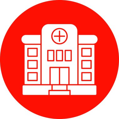 Hastane binası ikon vektör illüstrasyonu 