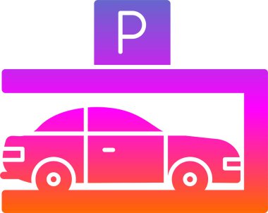 araba park simgesi vektör illüstrasyon                  