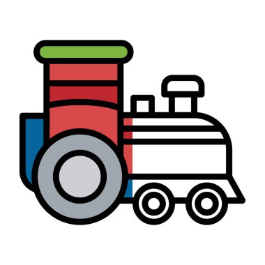 Bir tren simgesinin vektör illüstrasyonu