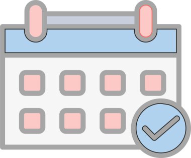 Takvim simgesi, vektör illüstrasyonu basit tasarım