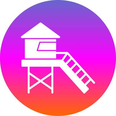 Cankurtaran kulesi simgesinin vektör çizimi                                    